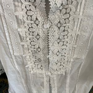 Pretty white sheer lace blouse